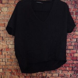 Women's Black V-Neck Top